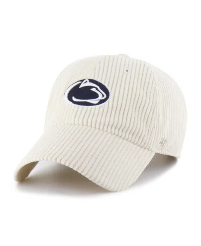 47 Brand Men's And Women's Cream Penn State Nittany Lions Luminance Mellow Clean Up Adjustable Hat In White