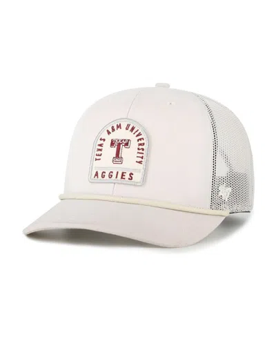 47 Brand Men's And Women's Cream Texas A&m Aggies Core Inline Gravestone Adjustable Trucker Hat In White