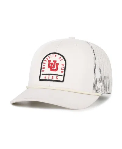 47 Brand Men's And Women's Cream Utah Utes Core Inline Gravestone Adjustable Trucker Hat In White
