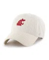 47 Brand Men's And Women's Cream Washington State Cougars Luminance Mellow Clean Up Adjustable Hat In White