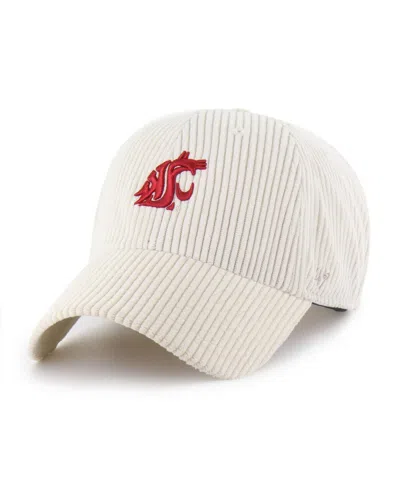 47 Brand Men's And Women's Cream Washington State Cougars Luminance Mellow Clean Up Adjustable Hat In White