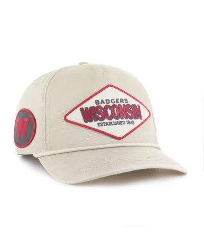 47 Brand Men's And Women's Cream Wisconsin Badgers Outdoorsmen Cairn Hitch Adjustable Hat In Yellow