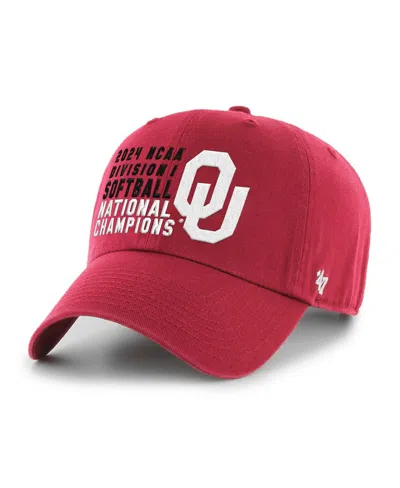 47 Brand Men's And Women's Crimson Oklahoma Sooners 2024 Ncaa Softball Women's College World Series Champions