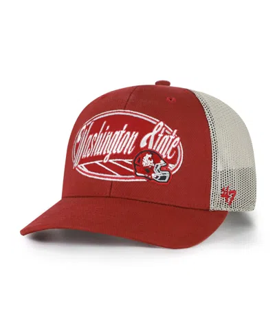 47 Brand Men's And Women's Crimson Washington State Cougars Enfield Adjustable Trucker Hat In Red