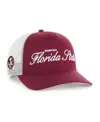 47 Brand Men's And Women's Garnet Florida State Seminoles Contemporary Basics Foundation Trucker Hitch Adjust In Burgundy