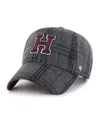47 Brand Men's And Women's Gray Harvard Crimson Plaid Windowpane Clean Up Adjustable Hat In Gray