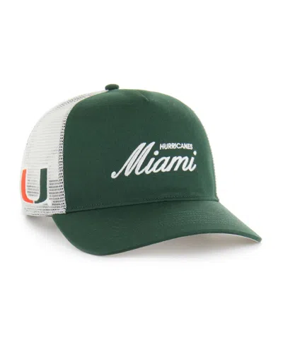 47 Brand Men's And Women's Green Miami Hurricanes Contemporary Basics Foundation Trucker Hitch Adjustable Hat