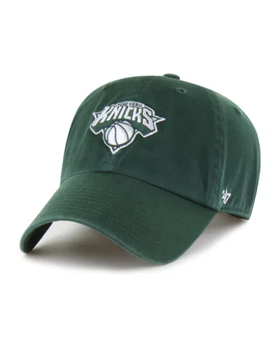 47 Brand Men's And Women's Green New York Knicks Color Pack Clean Up Adjustable Hat