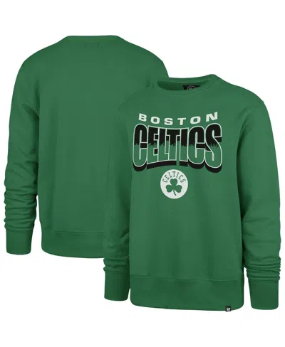 47 Brand Men's And Women's Kelly Green Boston Celtics Brush By Headline Crewneck Sweatshirt