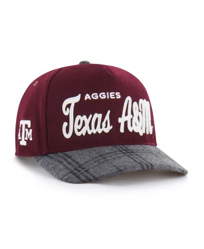47 Brand Men's And Women's Maroon Texas A M Aggies Windowpane Plaid Collection Hitch Adjustable Hat In Purple
