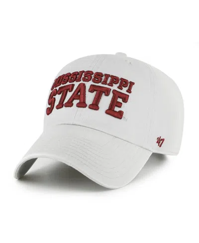 47 Brand Men's And Women's Mississippi State Bulldogs Gray Clean Up Adjustable Hat In White