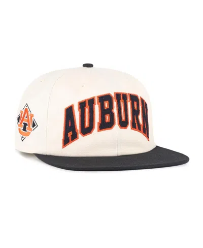 47 Brand Men's And Women's Natural Auburn Tigers Crossover Off Hand Captain Adjustable Hat In White