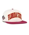 47 Brand Men's And Women's Natural Florida State Seminoles Crossover Off Hand Captain Adjustable Hat In White
