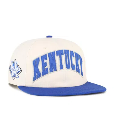 47 Brand Men's And Women's Natural Kentucky Wildcats Crossover Off Hand Captain Adjustable Hat In White