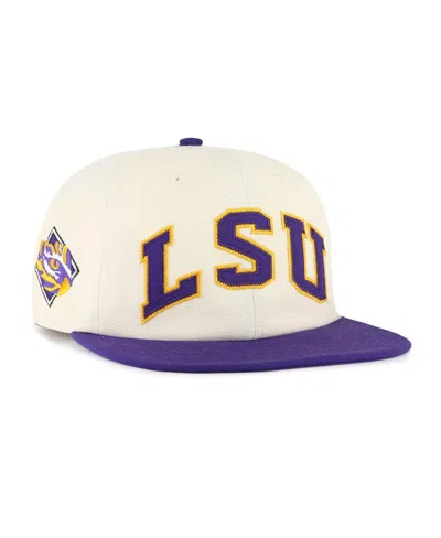 47 Brand Men's And Women's Natural Lsu Tigers Crossover Off Hand Captain Adjustable Hat In White