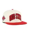 47 Brand Men's And Women's Natural Ohio State Buckeyes Crossover Off Hand Captain Adjustable Hat In Red