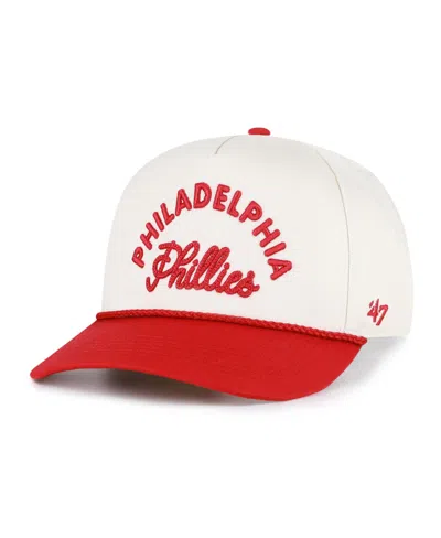 47 Brand Men's And Women's Natural/red Philadelphia Phillies Rope Script Hitch Adjustable Hat In Natural,red