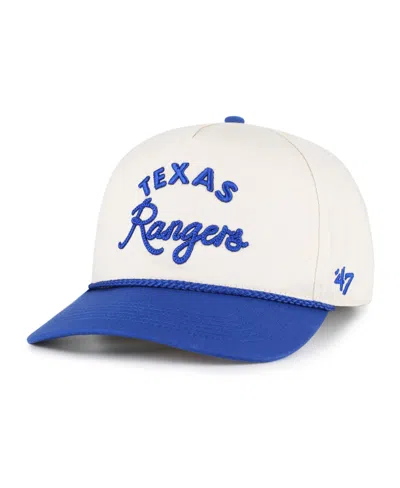 47 Brand Men's And Women's Natural/royal Texas Rangers Rope Script Hitch Adjustable Hat In Natural,royal