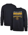 47 Brand Men's And Women's Navy Denver Nuggets Brush By Headline Crewneck Sweatshirt In Black