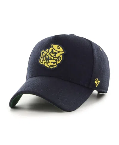 47 Brand Men's And Women's Navy Michigan Wolverines Collections Golden Age Offside Dt Adjustable Hat In Blue