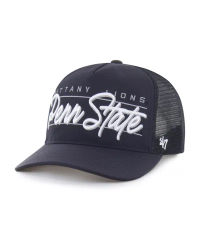 47 Brand Men's And Women's Navy Penn State Nittany Lions Brrrâ° Condor Mesh Hitch Adjustable Hat In Black