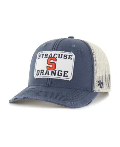 47 Brand Men's And Women's Navy Syracuse Orange Egremont Well-worn Adjustable Trucker Hat