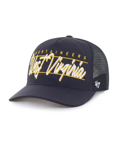 47 Brand Men's And Women's Navy West Virginia Mountaineers Brrrâ° Condor Mesh Hitch Adjustable Hat In Blue