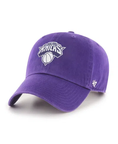 47 Brand Men's And Women's Purple New York Knicks Color Pack Clean Up Adjustable Hat