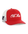 47 Brand Men's And Women's Red Ole Miss Rebels Contemporary Basics Foundation Trucker Hitch Adjustable Hat In Red