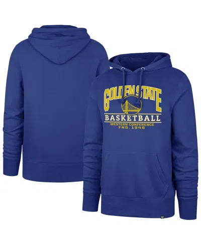 47 Brand Men's And Women's Royal Golden State Warriors Good Call Headline Pullover Hoodie In Blue