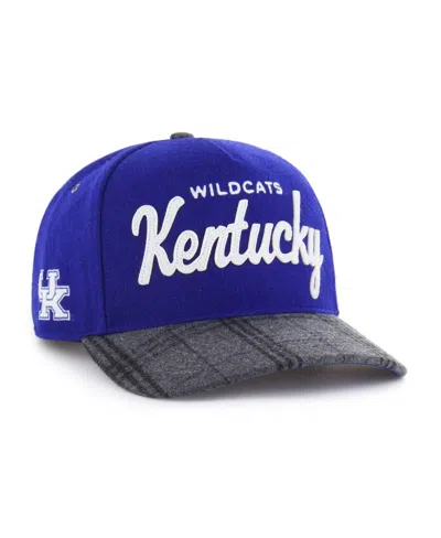 47 Brand Men's And Women's Royal Kentucky Wildcats Windowpane Plaid Collection Hitch Adjustable Hat In Blue