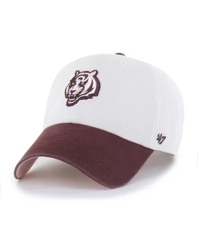 47 Brand Men's And Women's Stone/burgundy Cincinnati Bengals Love Letter Clean Up Adjustable Hat In Stone,burgundy