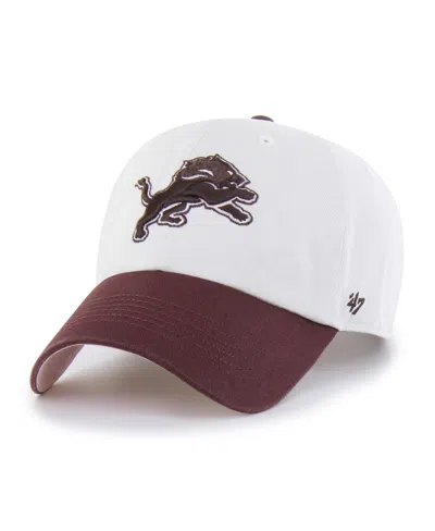 47 Brand Men's And Women's Stone/burgundy Detroit Lions Love Letter Clean Up Adjustable Hat In Pattern