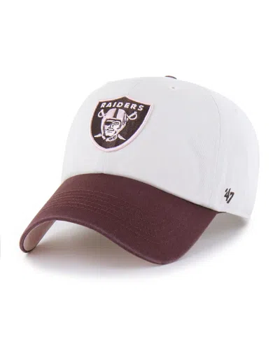 47 Brand Men's And Women's Stone/burgundy Las Vegas Raiders Love Letter Clean Up Adjustable Hat In Gray