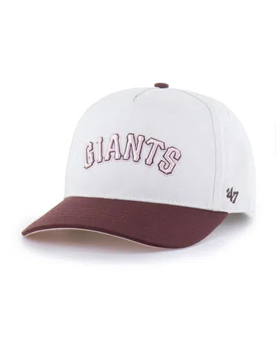 47 Brand Men's And Women's Stone/burgundy San Francisco Giants Love Letter Adjustable Hitch Hat In White