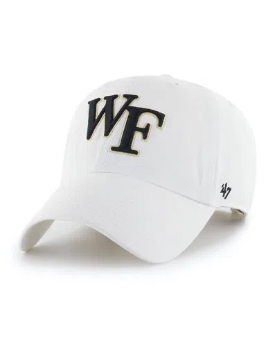 47 Brand Men's And Women's Wake Forest Demon Deacons White Clean Up Adjustable Hat In Gray