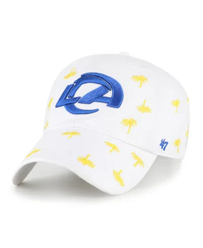 47 Brand Men's And Women's White Los Angeles Rams Confetti Clean Up Adjustable Hat