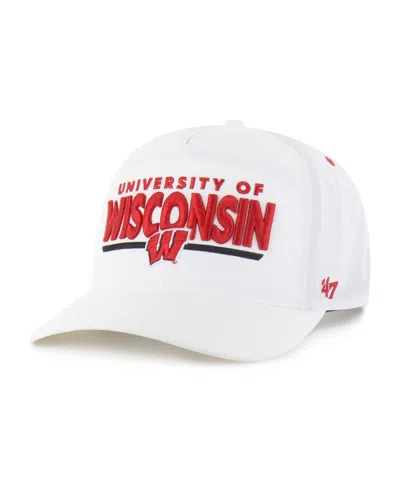 47 Brand Men's And Women's White Wisconsin Badgers Brrrâ° Expressway Hitch Adjustable Hat In Gray