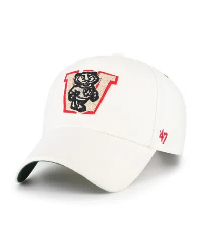 47 Brand Men's And Women's White Wisconsin Badgers Collections Golden Age Offside Dt Adjustable Hat