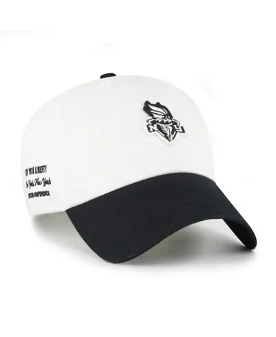 47 Brand Men's And Women's White/black New York Liberty Contemporary Two-tone Clean Up Adjustable Hat In Multi