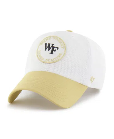47 Brand Men's And Women's White/gold Wake Forest Demon Deacons Pique Patch Clean Up Adjustable Hat In White,gold
