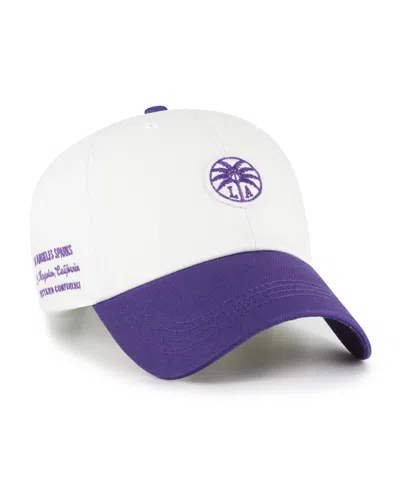 47 Brand Men's And Women's White/purple Los Angeles Sparks Contemporary Two-tone Clean Up Adjustable Hat In Multi