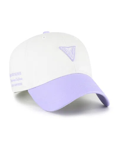 47 Brand Men's And Women's White/violet Golden State Valkyries Contemporary Two-tone Clean Up Adjustable Hat In Black