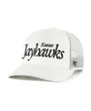 47 Brand Men's And Women'sâ Cream Kansas Jayhawks Foundation Script Adjustable Trucker Hat