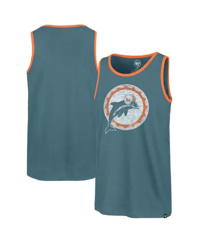 47 Brand Men's Aqua Miami Dolphins Premier Franklin Tank Top In Blue