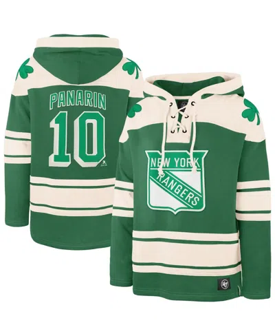 47 Brand Men's Artemi Panarin Kelly Green New York Rangers St. Patrick's Day Player Name Number Lacer Pullove