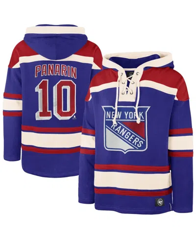 47 Brand '47 Artemi Panarin Royal New York Rangers Big & Tall Lace-up Pullover Hoodie In Multi