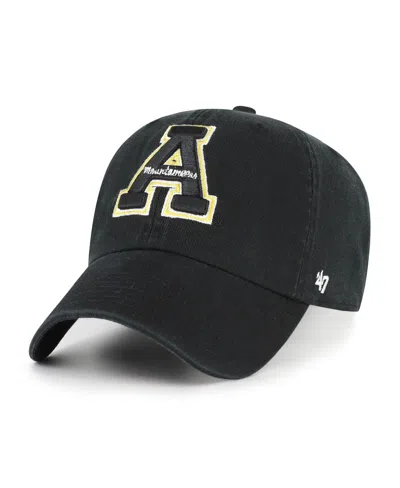 47 Brand Men's Black Appalachian State Mountaineers Clean Up Adjustable Hat