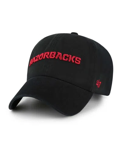 47 Brand Men's Black Arkansas Razorbacks Clean Up Adjustable Hat