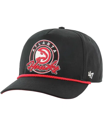 47 Brand Men's Black Atlanta Hawks Ring Tone Hitch Snapback Hat